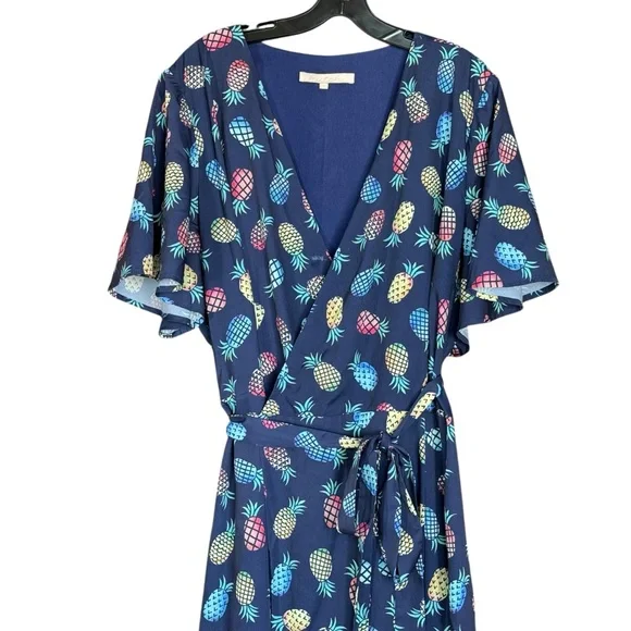 Hutch for Anthropologie Rainbow Pineapple Print Wrap Maxi Dress Women’s Size 2X - Picture 5 of 12